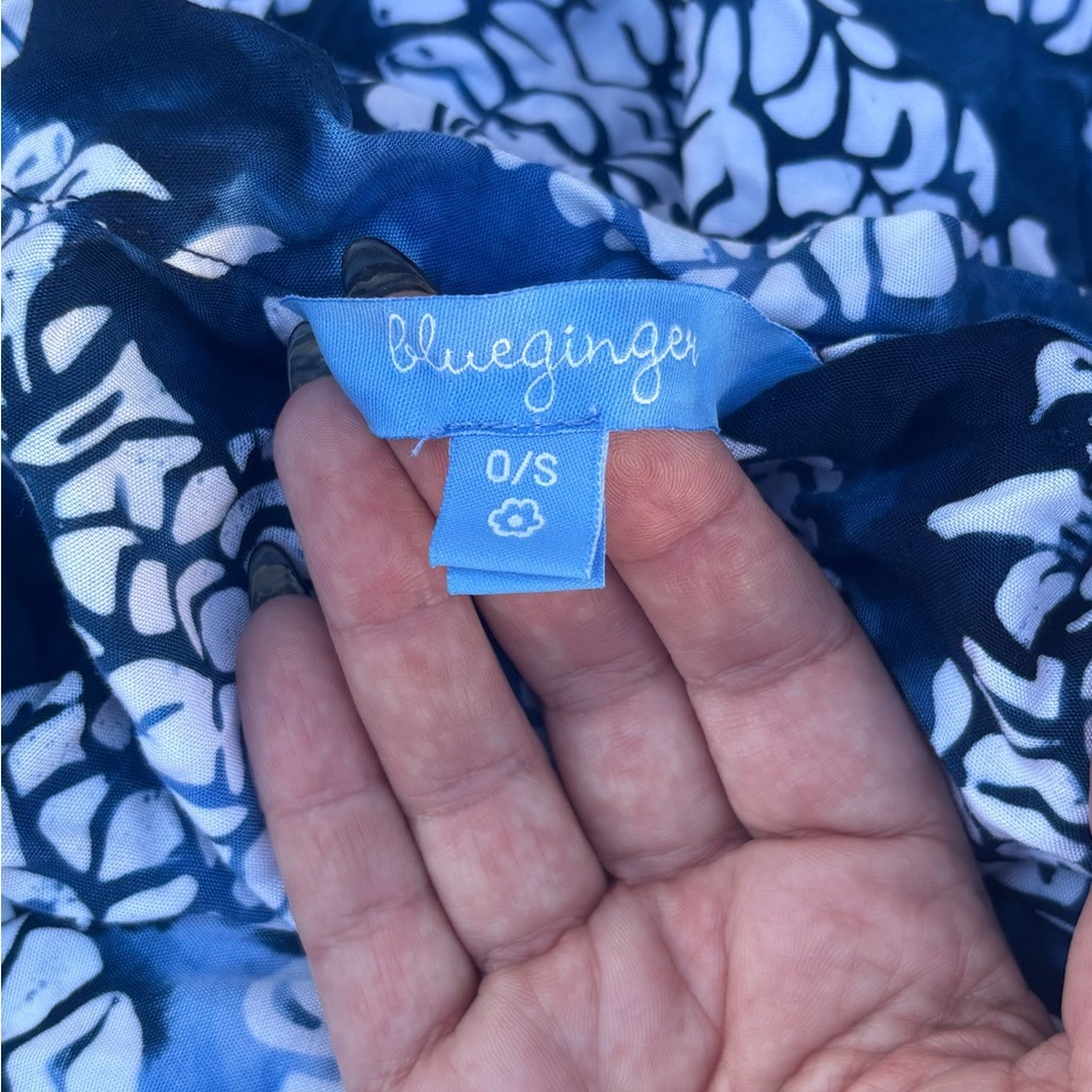 Blue Ginger Short Robe Pineapple Print O/S - Picture 5 of 7